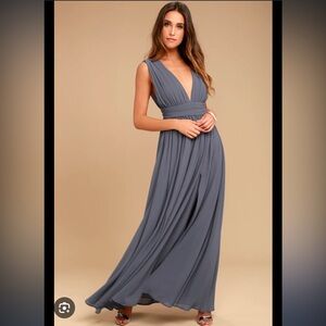 Lulus Heavenly Hues Denim Blue Maxi Dress